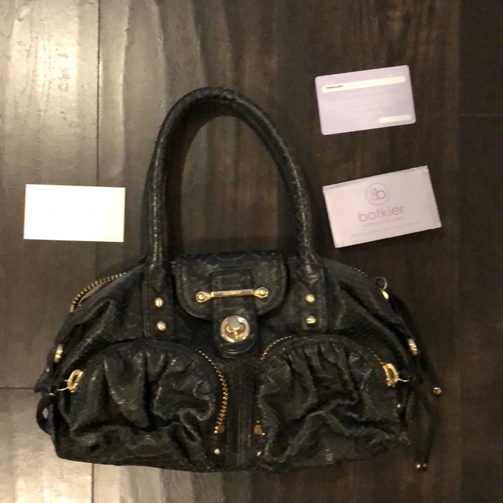 Amazing  black snakeskin stamped Botkier bag